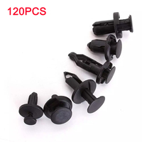 120pcs 6.3mm 8mm 9mm 10mm Auto Fastener Clip Mixed Car Body Push Retainer Pin Rivet Bumper Door Trim Panel Retainer Fastener Kit