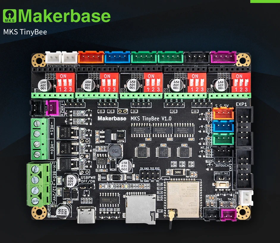 Makerbase MKS TinyBee 3D printer Control Board ESP32 MCU 3D Printer parts TFT screen wifi function WEB Control