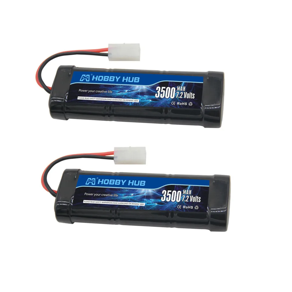 Hobby Hub SC*6 Cells Rechargeable Batteries 7.2V 3500mAh Ni-MH with Tamiya Discharge Connector for RC Racing Cars Boats