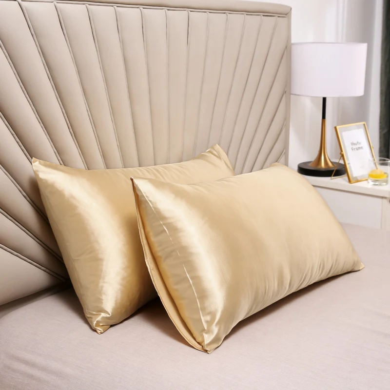 High Quality Satin Pillowcase  40x60 50x75 Pillow Cover Solid Color Cover Pillow Bedding Rayon Pillow Case