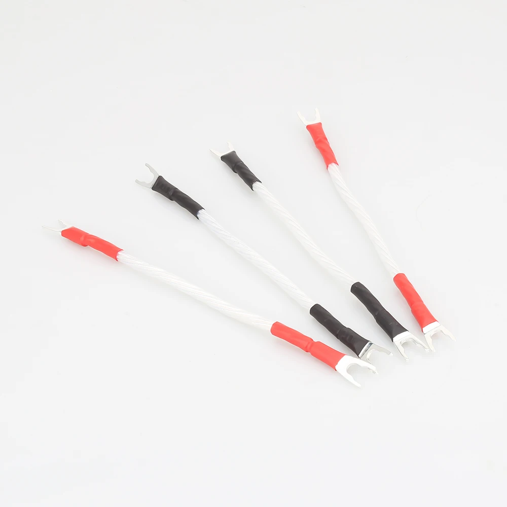 1set Audiocrast SC0001 OCC 실버 도금 점프 케이블 브리지 케이블 스피커 점프 케이블 스페이드 점프 케이블 15CM