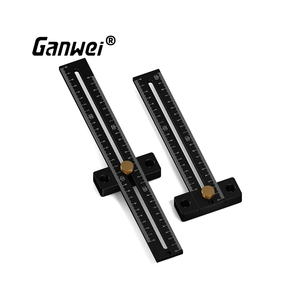 Ganwei-Regla en T de aleación de aluminio para carpintería, regla de trazado para carpintería, herramientas de medición