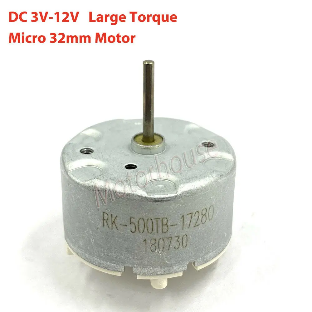 Micro 32mm RK-500TB-17280 Electric motor DC 3V~9V 6V 7.4V High Torque Motor 14mm Long Shaft