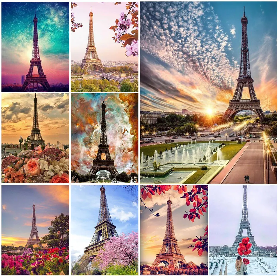 

5D Diy Diamond Painting Full Square Eiffel Tower Cross stitch Mosaic Picture of Rhinestones Decor Diamond Embroidery Landscape