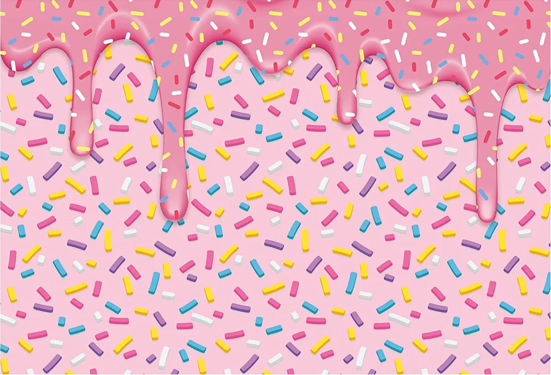 Pączek dorasta tło na przyjęcie urodzinowe różowa dziewczyna Baby Shower fotografia tło kolorowe posypać konfetti dekoracje