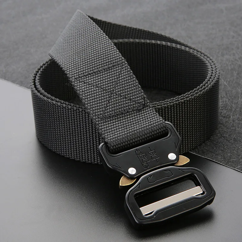 Quick Release Nylon Cobra Belt Men Police Army Training Outdoor Tactical Waist Belt Men Body Tactical Belt Alloy Automatic