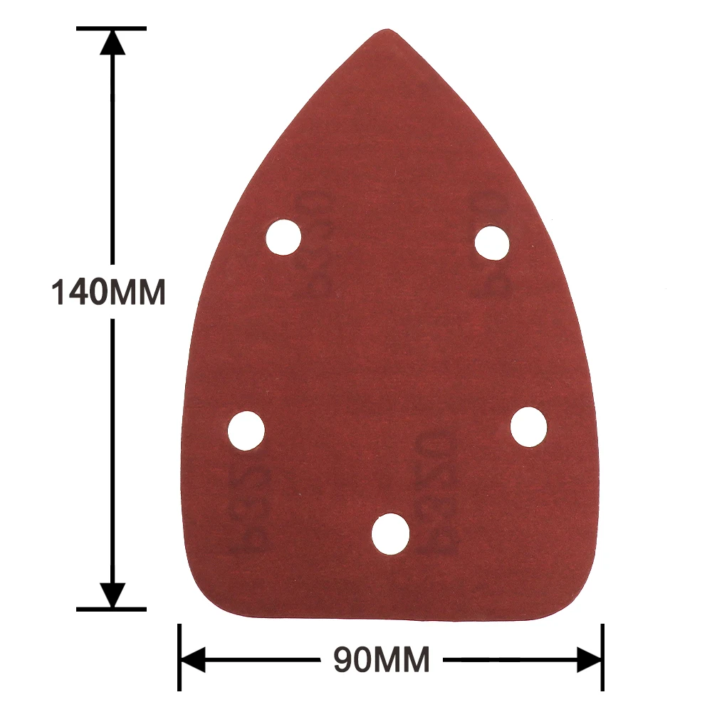 20pcs Self-adhesive Sandpaper Triangle 5 Holes Delta Sander Hook Loop Sanding Disc Grit 40-1000  For Polishing Abrasive Tools