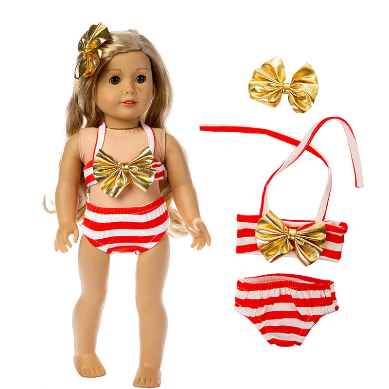 Ropa de Bikini para chica americana, trajes de moda para muñeca de 18 pulgadas, 2023