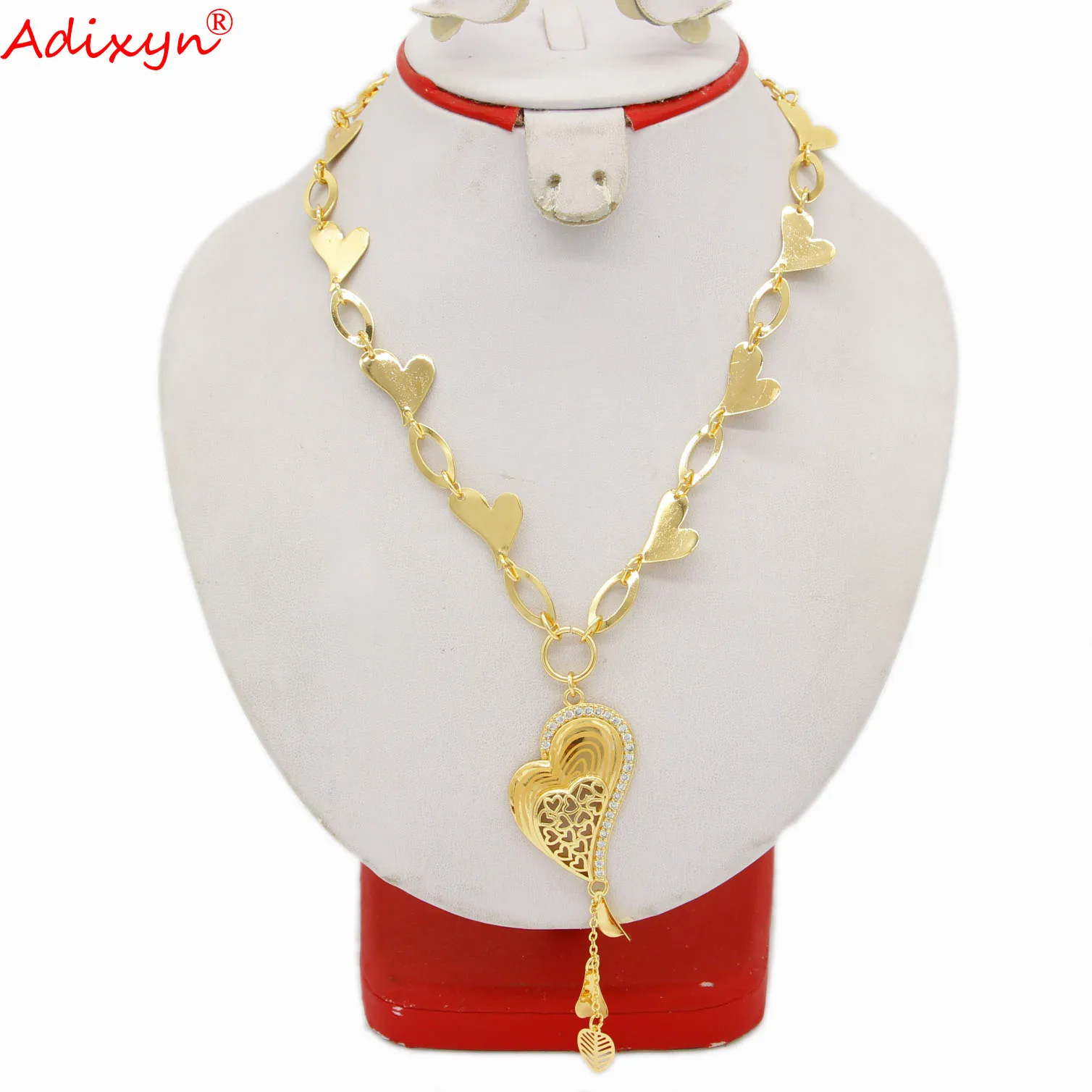 Adixyn Pendant Long chain Gold Color African Jewelry for women collier femme Hawaiian (5 desigh) party gifts N062015