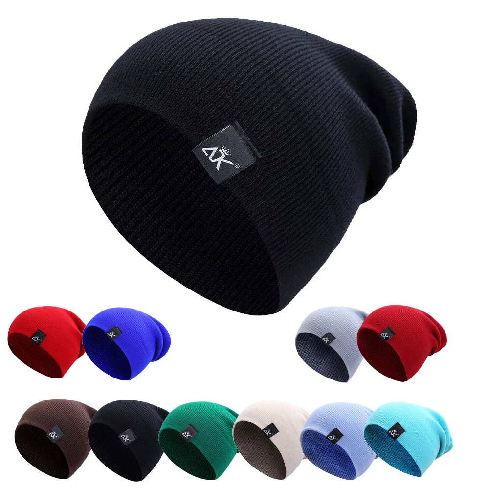 

Hats Knitted Tags Cap Woman Beaines For Winter Breathable Men Gorras Simple Hats Warm Solid Casual Lady Beanies