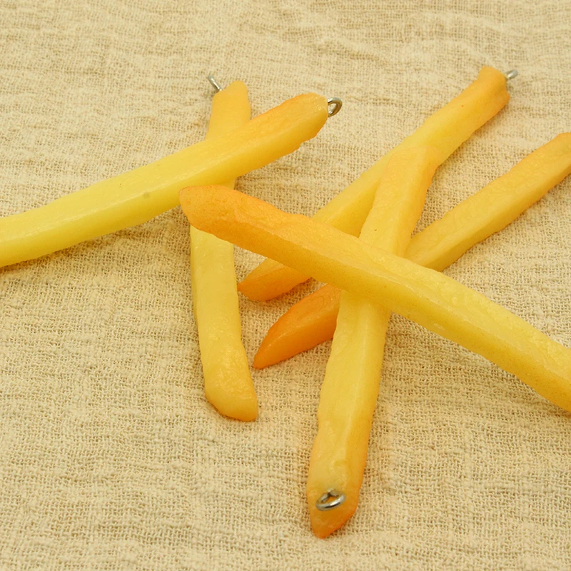 10pcs 95mm Super Long Resin Fries Food Charms For Keychain Earring Pendant Accessory DIY Potato Chips Crafts Jewelry Making