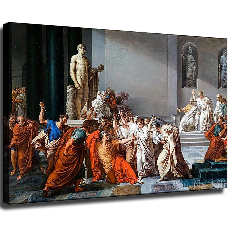 Assassination Of Julius Caesar Roman Poster Canvas Painting Print By Ho Me Lili Wall Art Modern Room Aesthetics Decoration