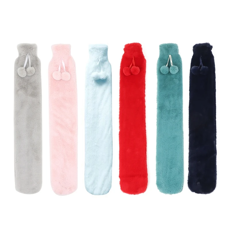 2000ml Plush Cover Hot Water Bottle Long Strip Anti-scald Hot-water Bag