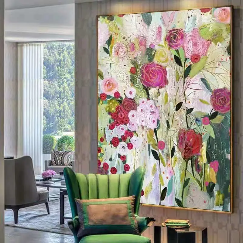 GATYZTORY 60*120 centimetri fai da te pittura con i numeri per adulti fiore Pittura dai numeri della decorazione della casa opere d\'arte