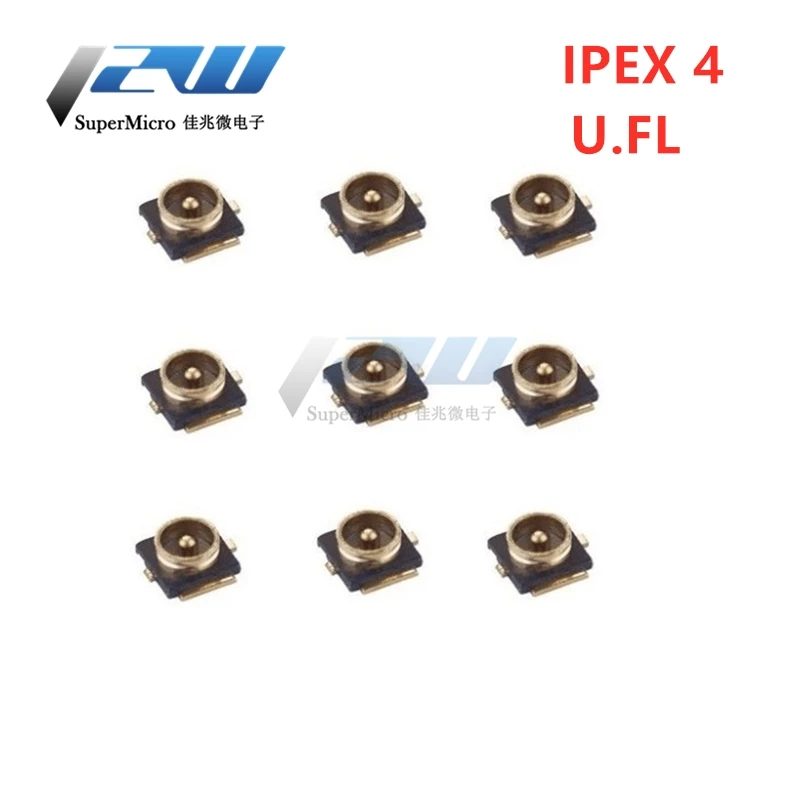 Base de antena de parche IPX4/IPEX4 generación 4 IPEX/U.FL SMT RF Coaxial WiFi conector generación 4 antena extremo de placa, 10 piezas