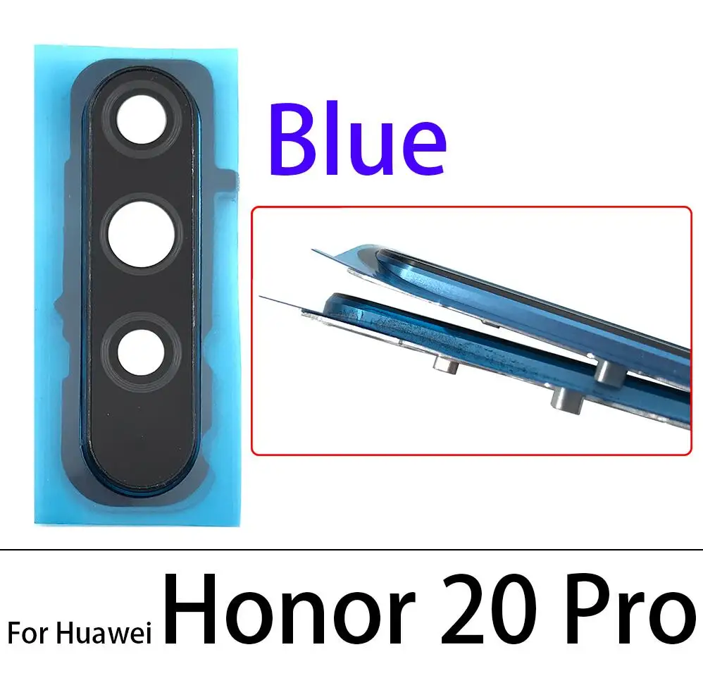 New Back Camera Glass Lens Cover with Frame Holder Replacement Part For Huawei Honor 20 Pro / 20