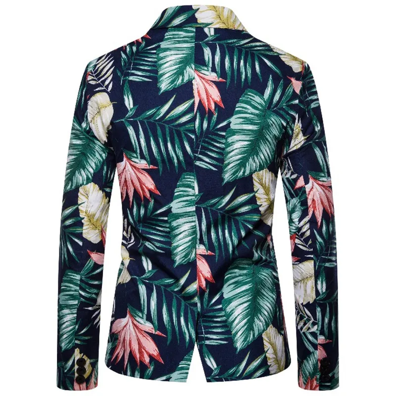 Casual Suit Jacket 2021 New Design Hawaiian Print Style Flower Series Fashion Single-Breasted Top