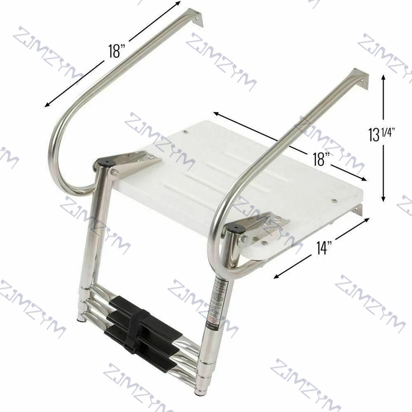 9924S3 Hardware Zubehör Boot Schritt Leiter 3-abschnitt Marine LadderThickened Edelstahl Teleskop Leiter Handlauf Leiter