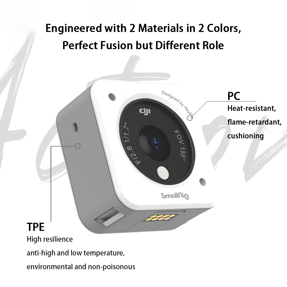SmallRig-funda magnética para DJI Action2, accesorio blanco y gris, antiarañazos, anticaída, antideslizante, se adapta a múltiples escenas, 3626