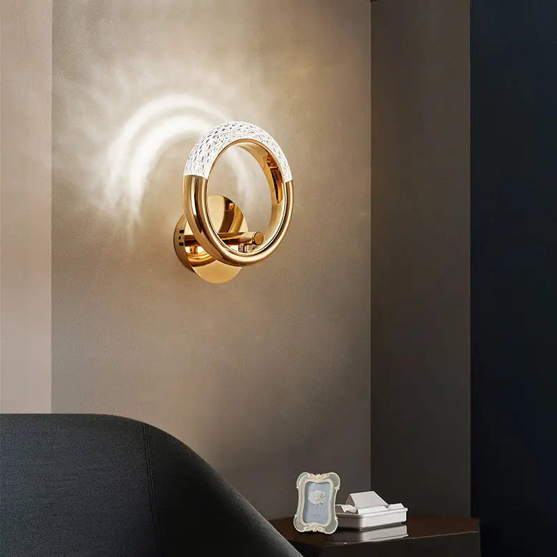 Crystal Wall Lamp Led Modern Lighting Luxury Gold Living Bedroom Bedside Mirror Stair Aisle Front Nordic Bathroom Lights