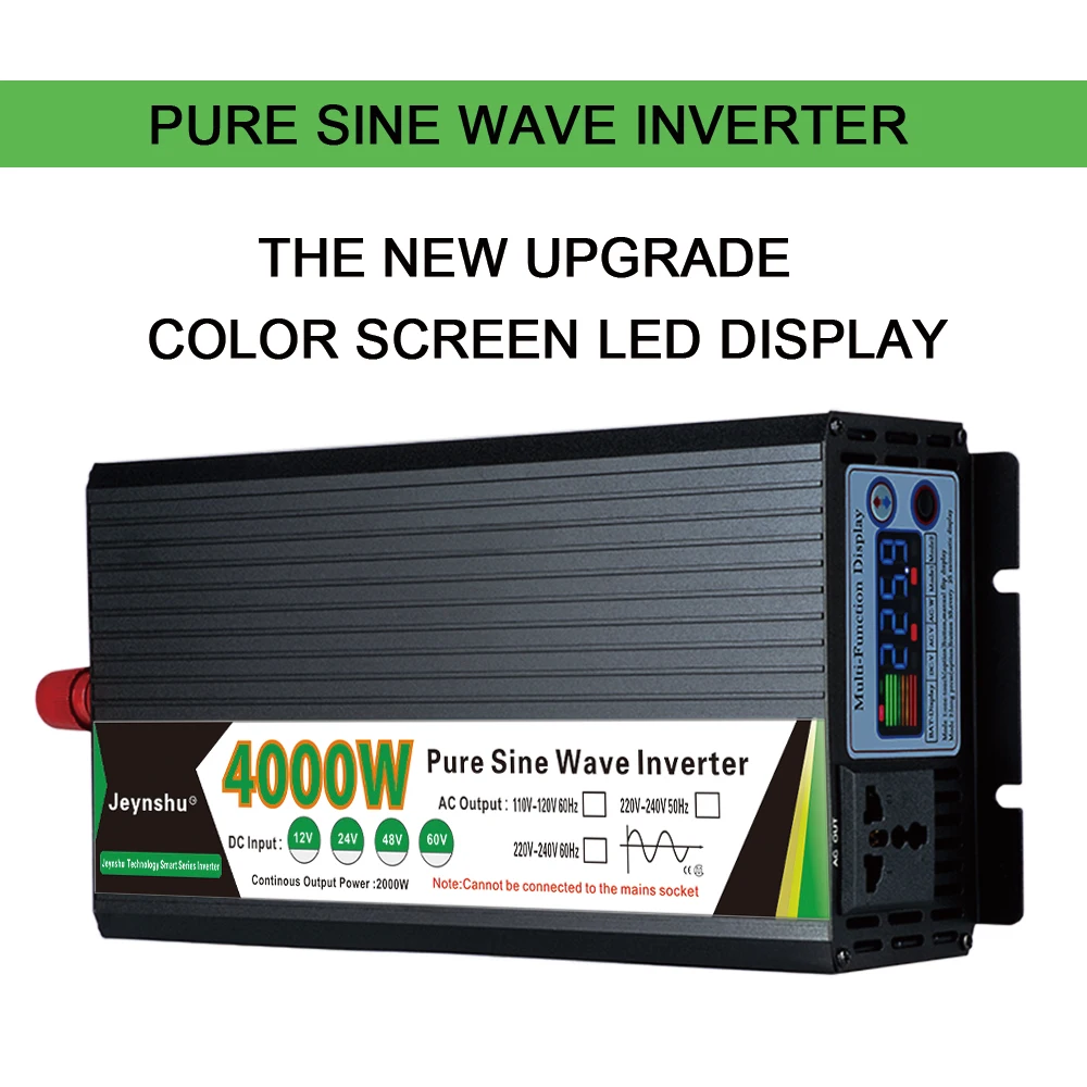 Imagem -02 - Inversor de Onda Senoidal Pura 12v 220v 48v 110v 2000w 3000w 4000w Transformador de Tensão Inversor Solar