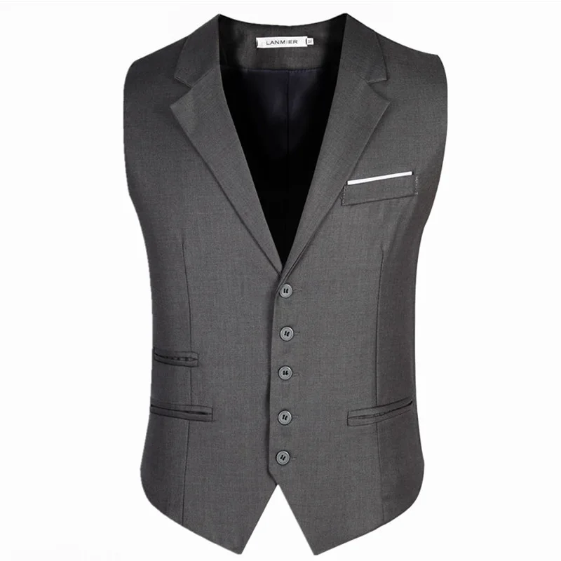 2023 New Arrival Dress Vests For Men Slim Fit Mens Suit Vest Male Waistcoat Gilet Homme Casual Sleeveless Formal Business Jacket