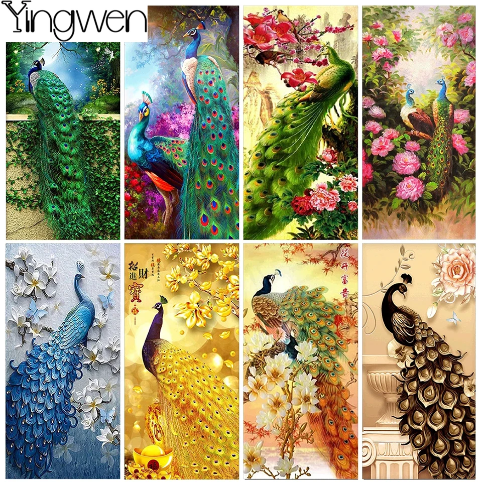 Diamond Embroidery Peacock 5D Diamond Painting Animal Cross Stitch Kits DIY Rhinestone Art Mosaic Picture Lucky Home Decor Gift