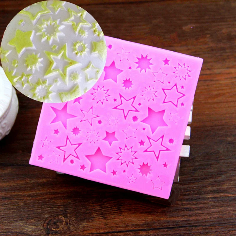 Star Silicone Mold Chocolate Dessert Lace Decoration Supplies DIY Design Cake Pastry Fondant Moulds Resin Kitchen Baking Tool