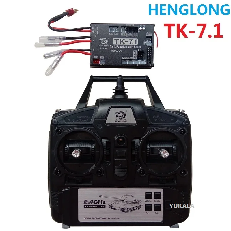 2022 Newest henglong 1/16 2.4G RC tank TK-7.1 version radio controller + TK-7.1version 2.4G receiver/main board