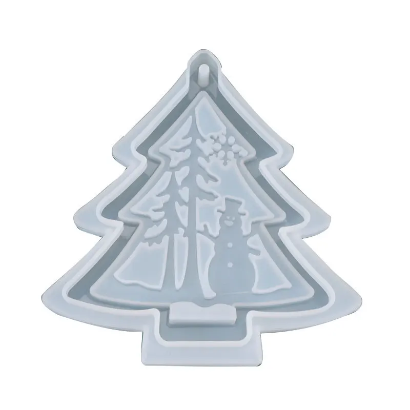 2024 New Year Christmas Tree Transparent Epoxy Resin Christmas Bauble Mold Christmas Decoration Silicone Molds for Crafts 3d