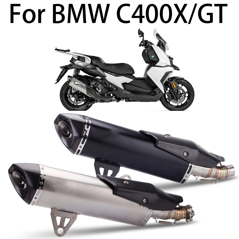 Motorcycle Exhaust Pipe Middle Mid Link Pipe Muffler Tube For BMW GP C400X C400GT 2018-2020 Carbon Fiber Nozzle For Muffle