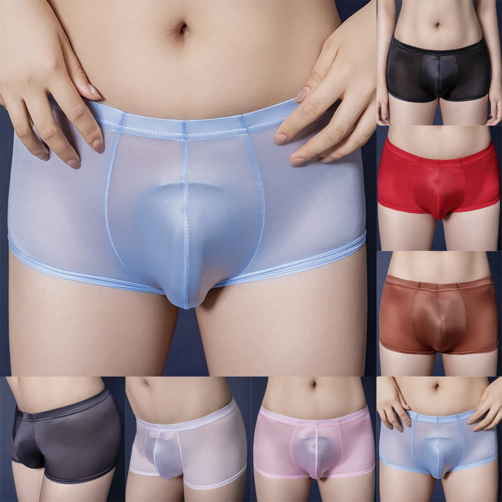 Summer Ice Silk Women\'s Underwear 3D U Convex Men Shorts Male Panties Seamless Breathable Underpants