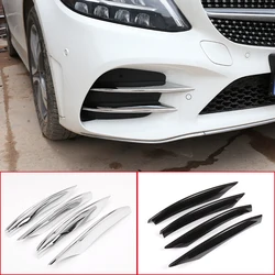 For Mercedes Benz C Class W205 2019-2021ABS Car Styling Front Fog Light Decoration Strips Air Intake Grille Cover Trim Accessory