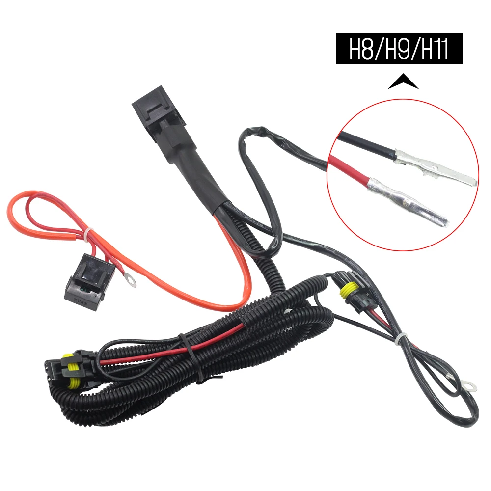 Buildreamen2 H1 H3 H7 H8 H9 H11 9005 9006 9012 HID Xenon Kit Wire Relay Harness Wiring For Car Headlight Fog Light 35W 55W 12V