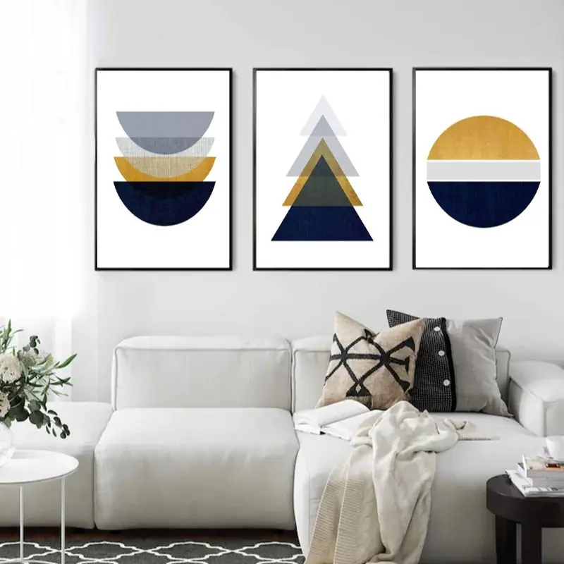 

Geometric Abstract Prints Mid Century Modern Poster Scandinavian Wall Art Canvas Painting Pictures for Living Room Home Decor