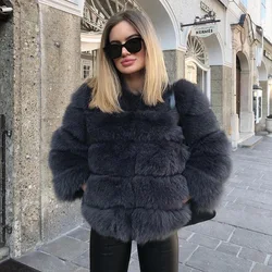 Winter Short Faux Fur Coat Faux Fox Fur Coat Fake Fox Fur Jacket Thick Warm Coat  2020 New Overcoat for Women