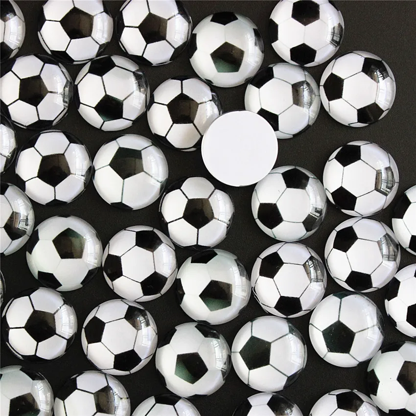 8mm 10mm 12mm 14mm 16mm 18mm 20mm 25mm Football Pattern Glass Cabochon Flatback Photo Base Tray Blank DIY Making Accessories
