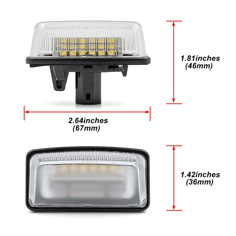 For Toyota Corolla E11 Crown S180 Starlet EP91 Vios Previa ACR50 GSR50 18-SMD Led License Plate Lights Auto Parking Tag Lamps