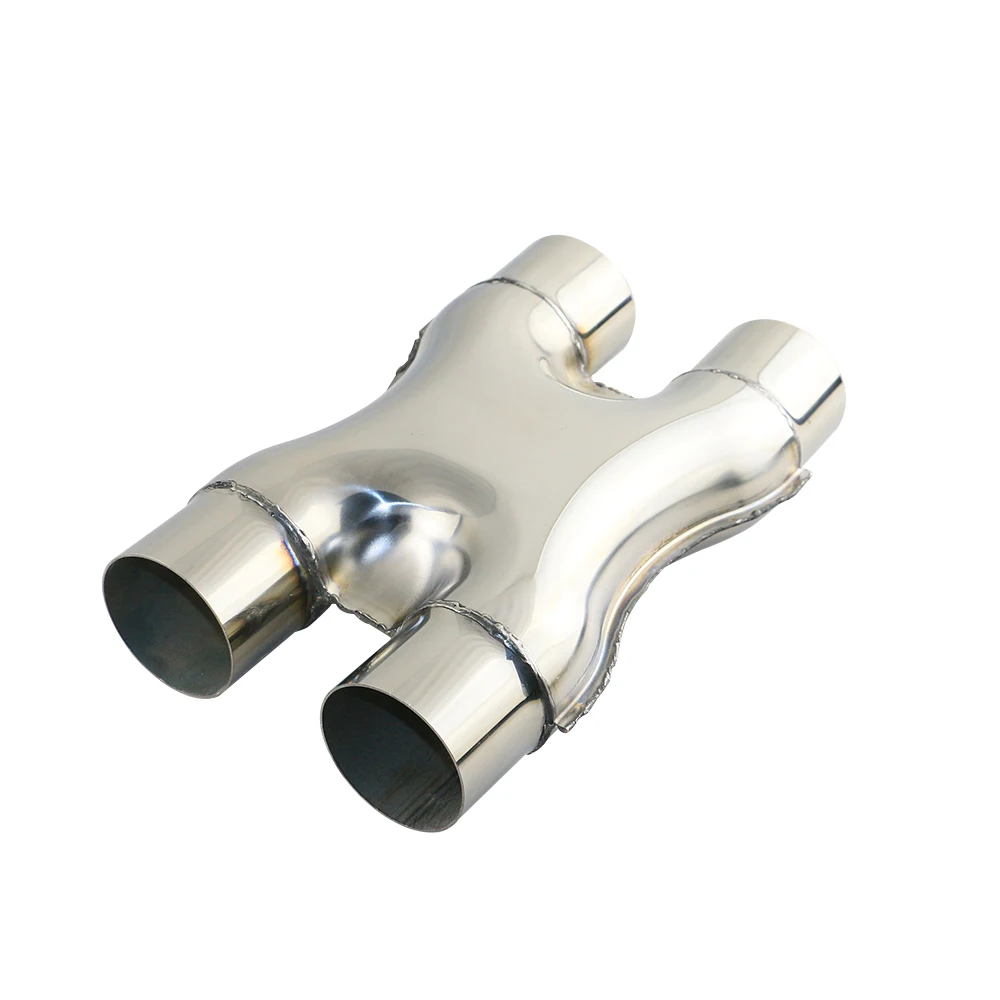 

JZZ 63mm/76mm inlet Universal Stainless Steel Silencer Loud modified exhaust X-pipe Adapter Connector Tube