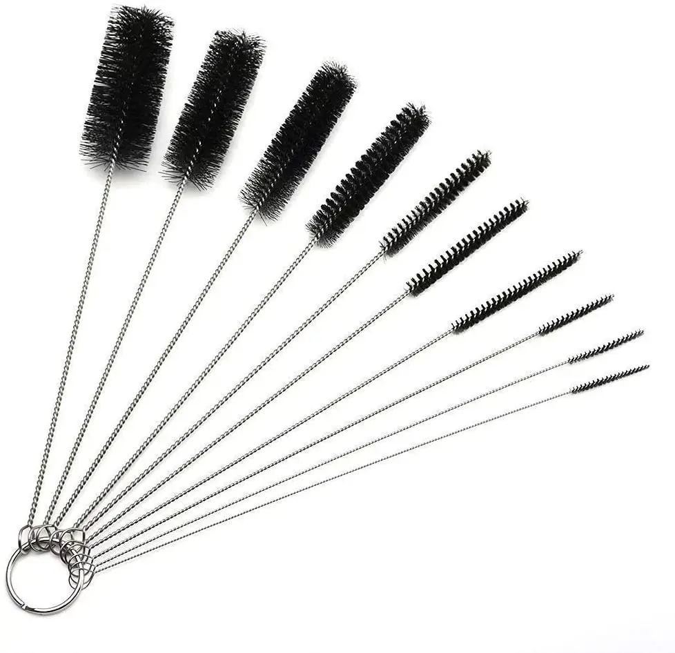 10Pcs/set Nylon Brush Multi-Functional Tools Cleaning Brush Drink Straws Sewing Machines Paint Spray Guns Cleaning Brush