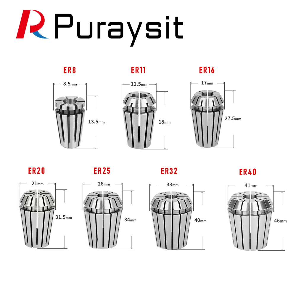 ER11 ER16 ER20 ER25 ER32 ER8 Spring Collet Chuck Accuracy 0.008mm for CNC Milling Tool Holder Engraving machine spindle motor