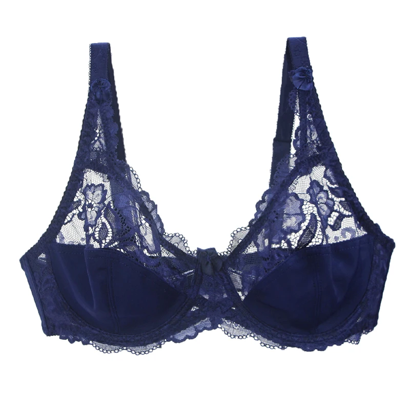 2022 New Sexy Lace CDE Bras Fashion Embroidery Print Cotton Brand Large Size Full Cup Strappy For Women Underwear