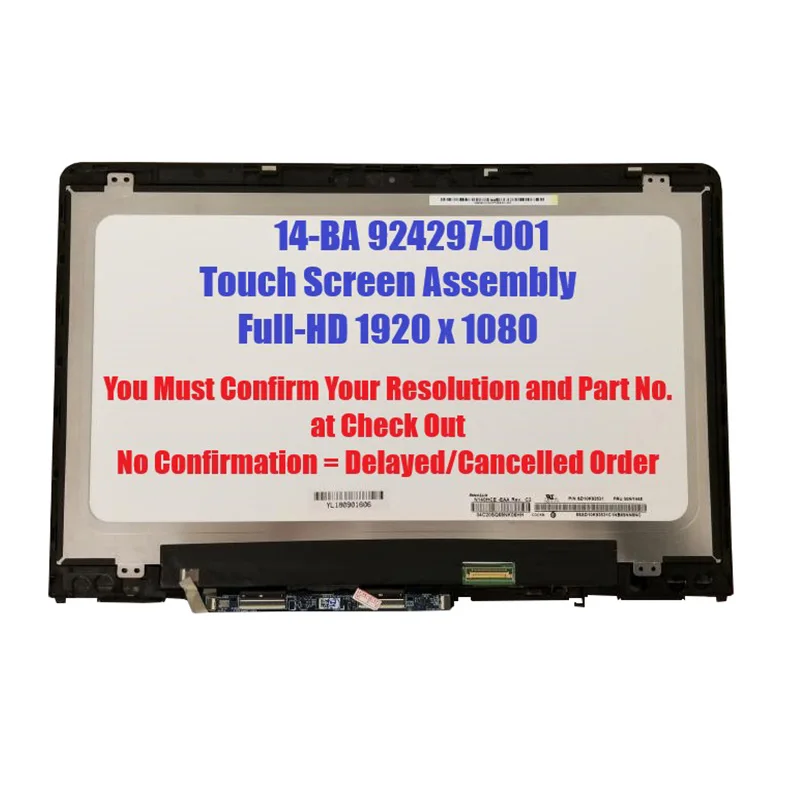 

FHD 14.0 Touch Screen Assembly For HP 14-BA 924297-001