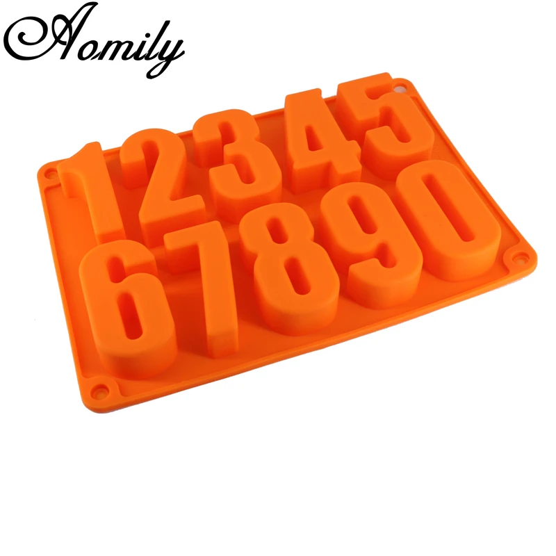 Aomily 0-9 Number Silicone Mold Cake Molds Fondant Molds Sugar Craft Chocolate Moulds Tools Cake Decorating Tools Bakeware