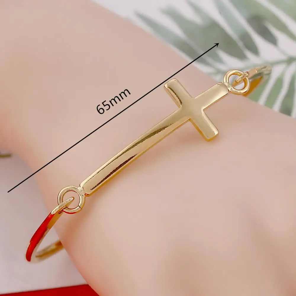 Fashion Religous Bracelet Cross Cuff Bangles For Men Punk Gold Color Jewelry Gifts