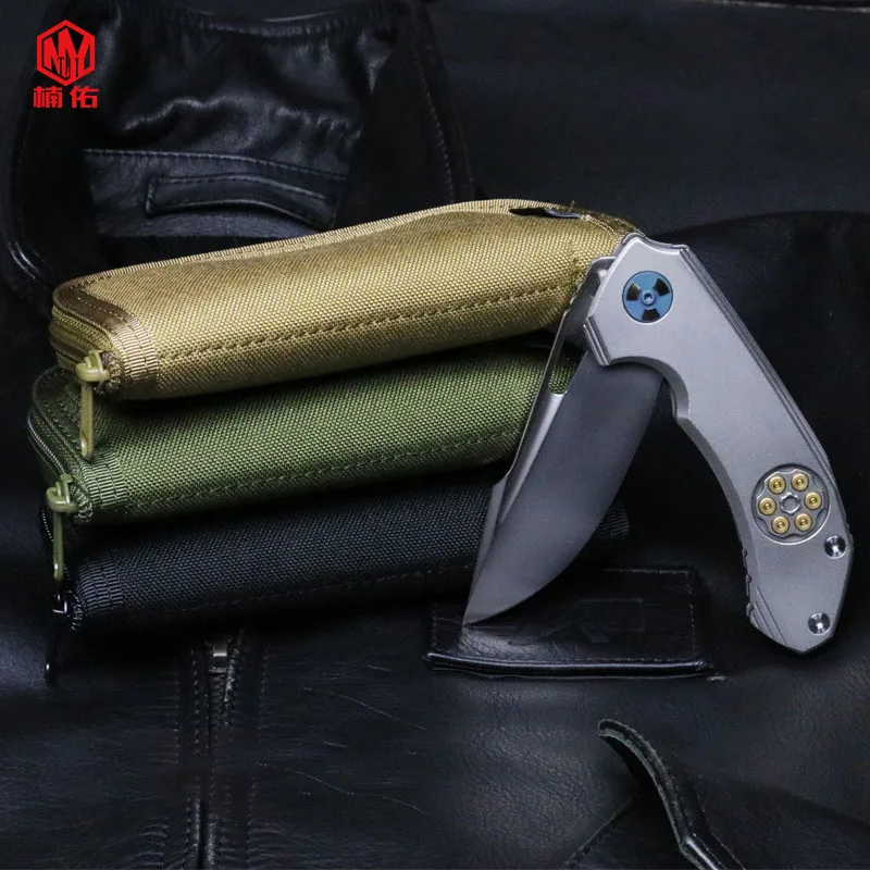 1PC Outdoor EDC Multifunction Tactical Knife Cover Shockproof Storage Bag Folding Knife Scabbard Nylon Storage Bag