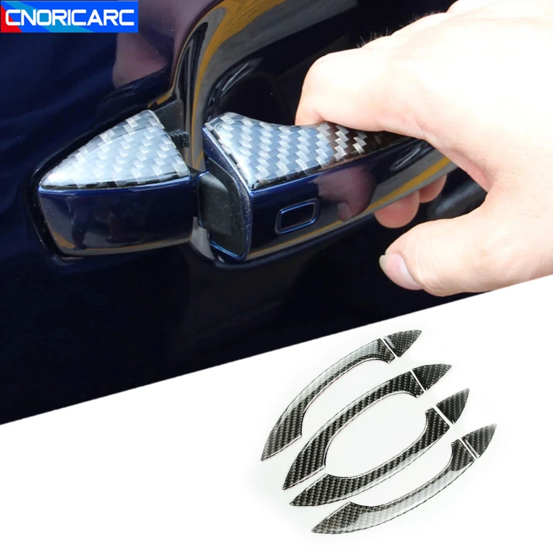 

Car Styling Carbon Fiber Door Handles Decoration Cover Trim For Audi Q7 2016-19 Doorknob Decal Exterior Accessories