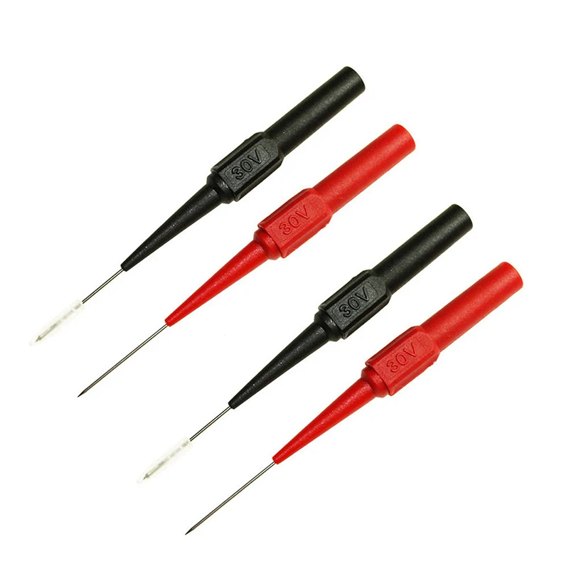 2Pcs Diagnostic Tools Multimeter Test Lead Extention Back Piercing Needle Tip Probes