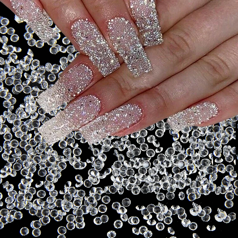 Nail Art Rhinestone Small Mini Nail Micro Diamond Flash Crystal Sand Nail Jewelry Extension DIY Nail  Decorations 1000pcs