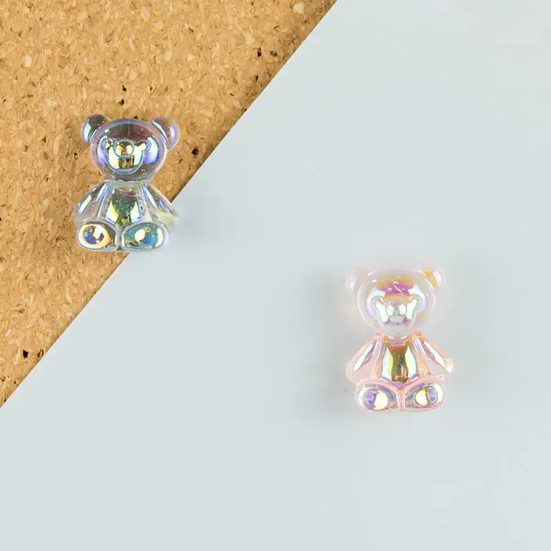 10pcs/Box Cute transparent bear Decorative Thumbtacks Cork Board Twinkle twinkle Push Pins for Office School Supplies